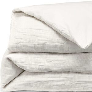 Land's End Textured Two tone  Cotton duvet king light stone Stencil Floral King